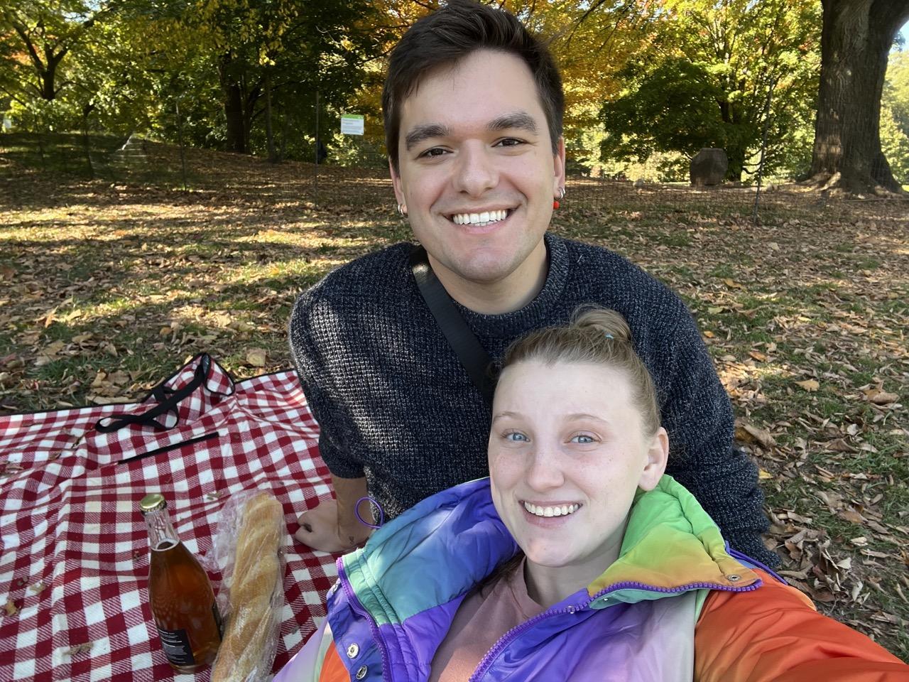 emily and clay on a picnic